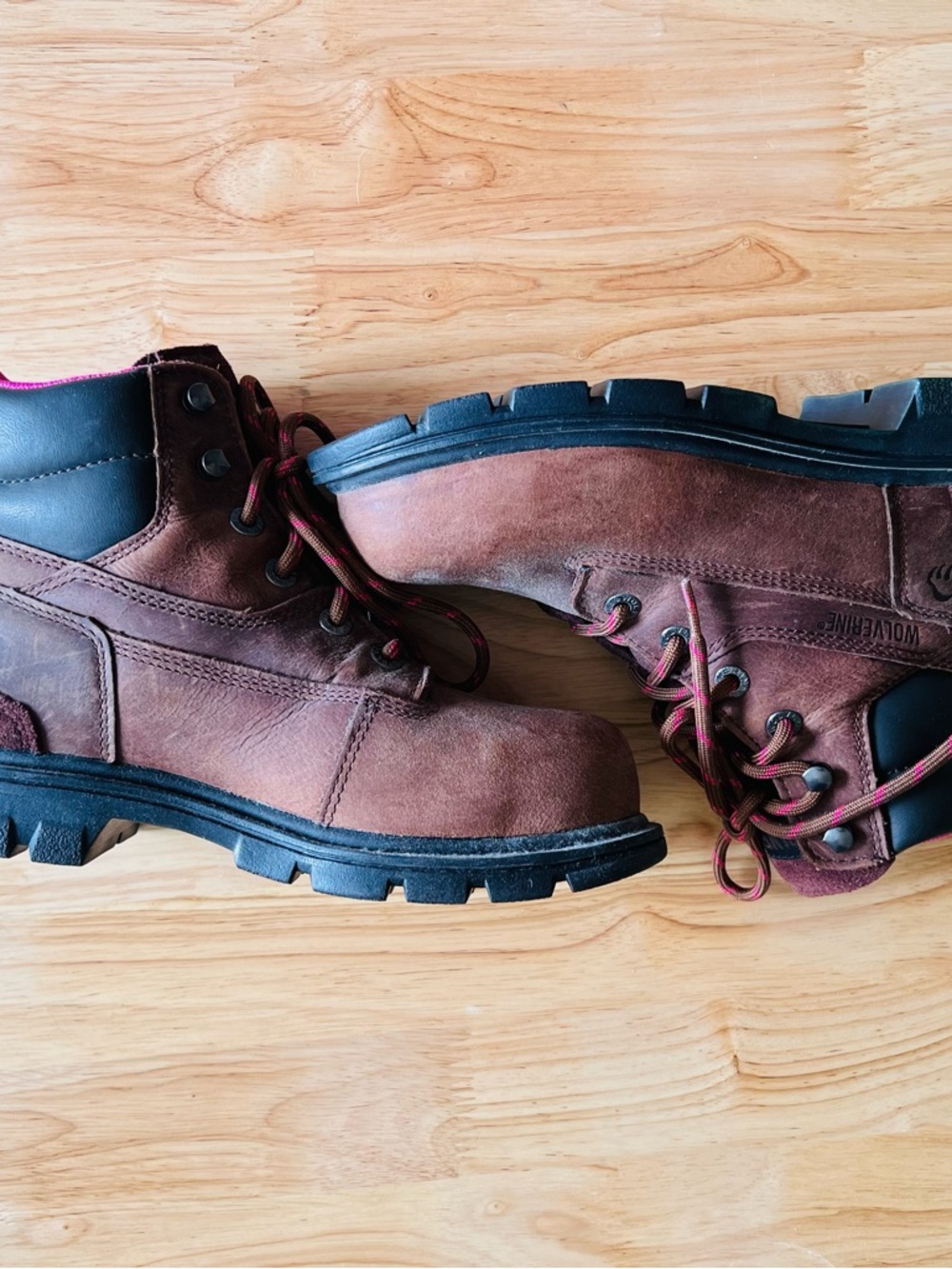 Women’s Brown Leather Work Steel Toe Boots - Durable Outdoor Footwear